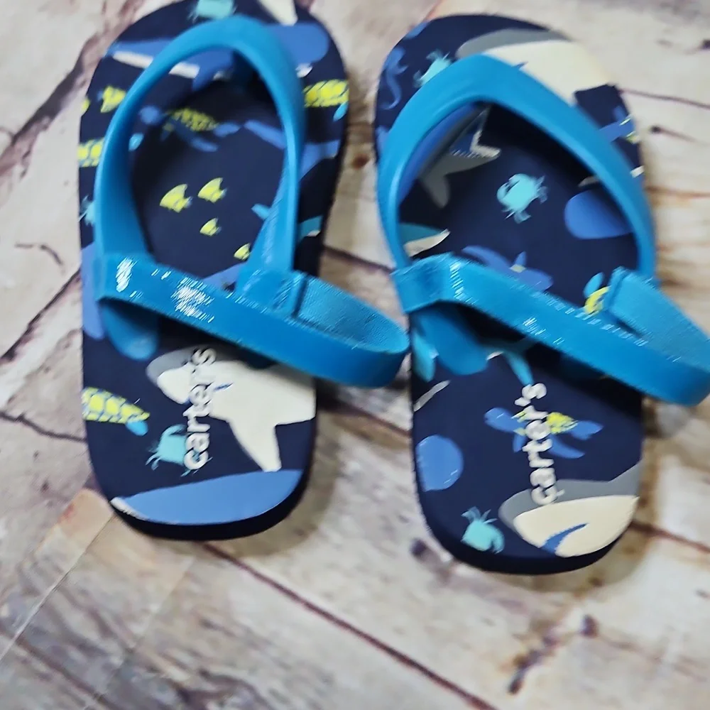 🔥Carters Toddler Flip Flops‎ Sea Creatures Size 5/6